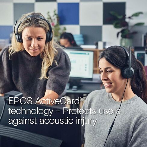 سماعة رأس EPOS Impact 760T Office مع ميكروفون - معتمدة لـ Microsoft Teams، وإلغاء الضوضاء، ومنفذ USB C، وميكروفون مزدوج الجوانب، وميكروفون متكيف، وAI، وActiveGard، وراحة طوال اليوم، وسماعة رأس سلكية in Kuwait