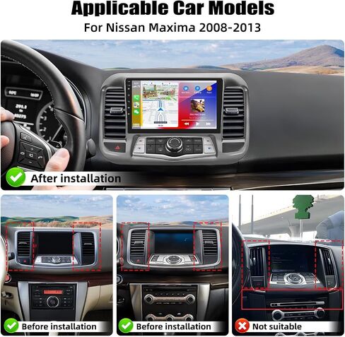 راديو ستيريو للسيارة 2G+64G لسيارة Nissan Maxima 2008-2013 Android 13 مع CarPlay اللاسلكي Android Auto 9 بوصة وحدة رأس شاشة تعمل باللمس مع HiFi GPS Navigation Bluetooth WiFi FM RDS Radio Backup Camera in Saudi Arabia