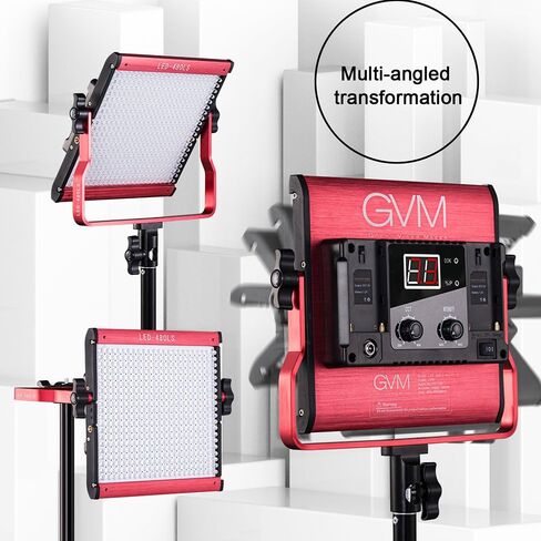 GVM Photography Lighting with App Control, 2300k-6800k Led Video Light Panel with Digital Display for Video Recording, Brightness of 10-100% Studio Lights for YouTube/Gaming/Film in Saudi Arabia