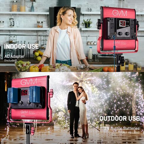 GVM Photography Lighting with App Control, 2300k-6800k Led Video Light Panel with Digital Display for Video Recording, Brightness of 10-100% Studio Lights for YouTube/Gaming/Film in Saudi Arabia