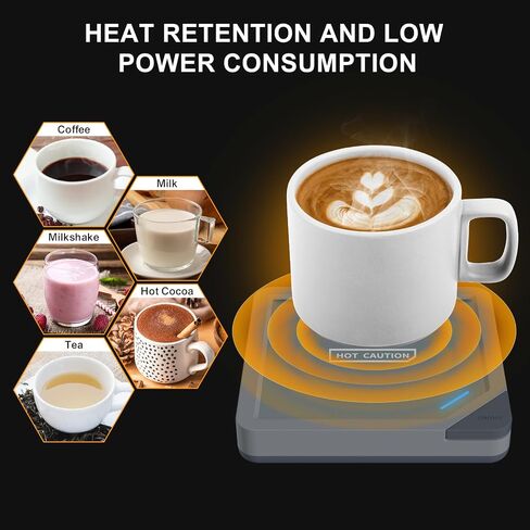 Coffee Mug Warmer: Candle Warmer Coffee Warmer for Desk Auto Shut Off Candle Wax Warmer for Scented Wax Smart Heated Mug Warmer for Coffee, Tea, Hot Chocolate, Milk Wood Grain no Mug in Kuwait
