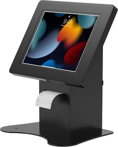 Locking Kiosk & Enclosure – Premium Locking Floor Stand Kiosk with Universal Security Enclosure - Storage and Cable Management for Retail POS - Ordering Screens & More - Black (PAD-PARAFPE) in Kuwait