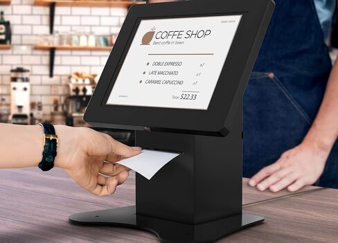 Locking Kiosk & Enclosure – Premium Locking Floor Stand Kiosk with Universal Security Enclosure - Storage and Cable Management for Retail POS - Ordering Screens & More - Black (PAD-PARAFPE) in Kuwait