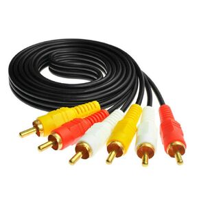 RCA Cable,3 RCA Cable Audio Video Composite Cable,AV Cable Gold Plated, for TV, VCR, DVD, Satellite, Home Theater Receivers-5ft