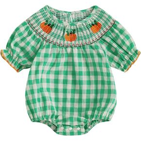 Emmababy Baby Girl Plaid Romper Jumpsuit Shorts Button Up Overalls Infant Ruffle Sleeve Bodysuit Newborn Summer Clothes 0-18M