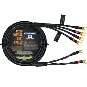 أفضل الكابلات في العالم بطول 15 قدم - Canare 4S11 - درجة عشاق الصوت - كابل مكبر صوت واحد HiFi Star-Quad Bi-Wire للقناة المركزية مع موصلات Eminence Gold Spade