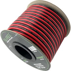 SURGE 16 Gauge Speaker Wire Cable - 100ft, White Line Polarity, Durable Plastic Jacket for Clear Audio Signal, Easy to Install and User-Friendly, Perfect for Enhancing Your Music Setup