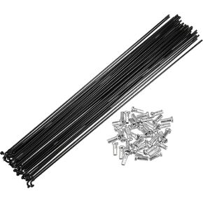 X AUTOHAUX 40 Pcs Bicycle Steel Spokes 14G Bike Spoke 247mm Length with Nipples for Most Bicycle