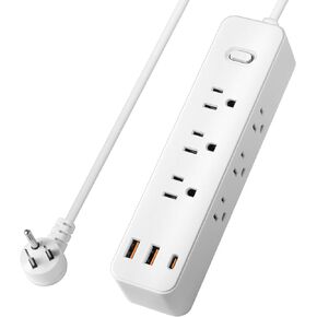 Power Strip Surge Protector, 12-in-1 Power Bar with Multiple Outlets, 9 Outlet 3 USB Ports, Flat Plug Power Strip Surge Protector, Multi Outlet Wall Plug for Travel, College, Dorm Room Essentials
