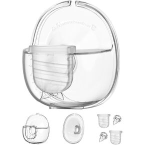 Wearable Breast Pump Parts One Full Set Milk Collector Cup S32 Flange 27mm Compatible with NCVI NICEGREEN Nuliie Breast Pump Replacement Accessories, Extra Duckbill Valve&Diaphragm