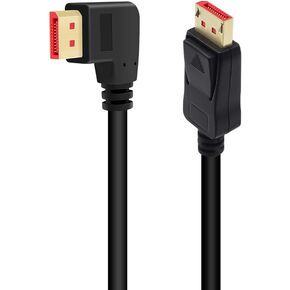 BolAAzuL Right Angle DisplayPort Male to Female Cable, 90 Degree DP 1.2 Extension Cord 12 inch, 4K@60hz, 2K@144Hz, 1080P Display Port Extender Audio and Video Adapter DP Cable for HP DELL ASU in Kuwait