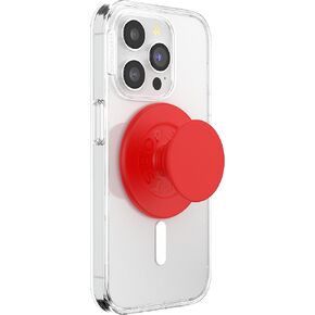 PopSockets Round Phone Grip Compatible with MagSafe, Adapter Ring Included, Phone Holder, Wireless Charging Compatible - Basic Rosso