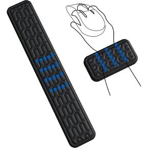 Keyboard Wrist Rest Pad, Gel Memory Foam Wrist Rest Set for Keyboard and Mouse, Easy Typing and Pain Relief, Non-Slip Keyboard Pad for Computer, Laptop, Home&Office(Black）