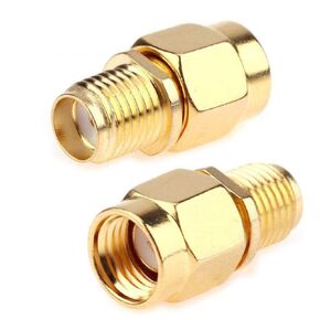 SMA Female to RP-SMA Male Jack Adapter, 50ohm, Pure Brass, Antenna, Coaxial, 4 Pack