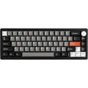 YUNZII AL68 Wireless Mechanical Keyboard 60%,QMK/VIA Aluminum Keyboard,Hot Swappable Custom Keyboard with Knob,Gasket Structure,RGB Backlit Gaming Keyboard for Mac/Windows (Silver, Milk V2)