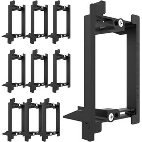 Low Voltage Mounting Bracket 1 Gang for Cable Pass Through Wall Plate, Single Gang Wall Plate Bracket for HDMI, Coaxial, Ethernet, Telephone, Speaker Wire, Black, 10 Pack
