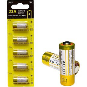 23A 12 Volt Battery A23 Battery- Long Lasting 12 V Battery 5 Pack, 23A 12V Batteries for Doorbells and Remote Control Unit
