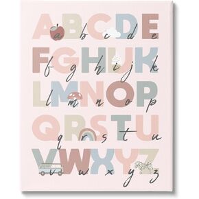 Stupell Industries Pink Pastel Alphabet Chart Canvas Wall Art by Lil' Rue