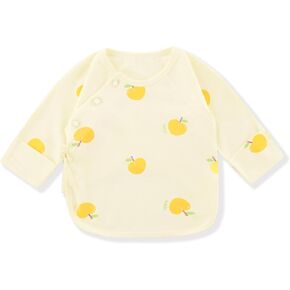 Side Snap Baby Shirt for Newborn Baby Boys&Girls, Purcotton Infant Tshirt for Autumn&Winter in Kuwait
