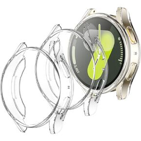 GEAK 3 Pack Cover Compatible with Samsung Galaxy Watch 7 Case 40mm, Soft HD High Sensitivity Screen Protector with TPU All Around Anti-Fall Bumper for Galaxy Watch 7 40mm Smart Watch Women Men