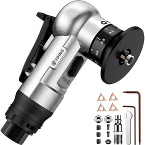 EYPINS Air Chamfer Tool Mini Handheld Pneumatic Chamfering Machine,45 Degree Arc,30000 Rpm,1/4" Air Surface Trim Beveling Deburring Tool for Metal, Stainless Steel and Wood, C/R Blade