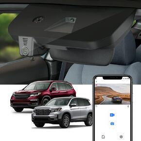 Fitcamx 4K Dual Dash Cam Adapts for Honda Pilot 2016-2022 & Passport 2019-2023 Touring EX LX Elite Sport EXL (DZ-0337), OEM Look, Front 2160P+Rear 1080P Video, WiFi&APP, Loop Recording G-Sensor, 128GB