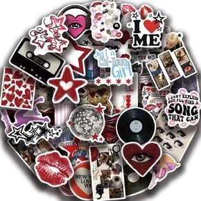 50pcs Downtown Girl Stickers for Water Bottle and Laptop - Downtown Girl Party Favors & Decorations, Waterproof Vinyl Decals, Urban and Fashion Stickers