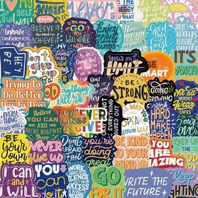 Motivational Talks Stickers Positive Stickers for Water Bottles Laptop Journaling, Cannity Inspirational Stickers for Students Teachers Vinyl Waterproof Reward Stickers(50PCS)