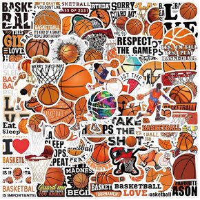 Basketball Stickers,Basketball Sports Stickers,120Pcs Waterproof Stickers for Water Bottle,Laptop Decals,Aesthetic Vinyl Stickers for Teens Kids,DIY Sticker,DIY Gift