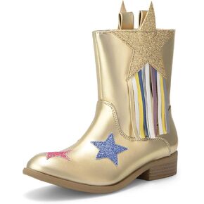 DREAM PAIRS Girls Cowgirl Cowboy Western Mid Calf Tassel Boots