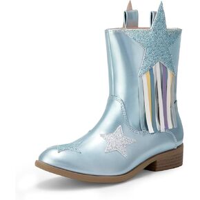DREAM PAIRS Girls Cowgirl Cowboy Western Mid Calf Tassel Boots
