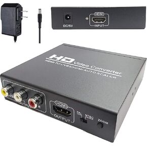HDMI to RCA and HDMI + 3RCA CVBS AV Converter HDMI to Composite Converter Zoom in/Out Function Composite Video Audio Adapter Splitter Support 1080P PAL NTSC for HD TV Camera