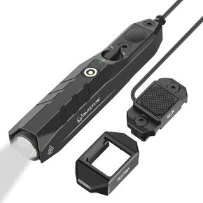 DARKFANG Tactical Flashlight and Laser Combo for Rifle, 1450 Lumen Weapon Light with Removeable Pressure Switch for Mlok and Picatinny Rail