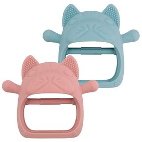 Baby Hand Teether Mitten Toys - Teether for Babies 0-6Month,100% Food Grade Silicone Chew Toys,Baby Hand Teether for Sucking Needs,Easy-to-Hold,Infant Teething Toys for Teething Relief