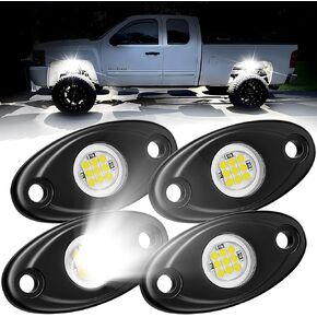 20 Pods White Rock Lights, Heefrole LED Rock Lights IP68 Waterproof Shakeproof Wide Angle Anti-Corrosion Pure White Rock Lights for Trucks Jeep UTV ATV SUV Car Motorcycle Boat Underglow Lighting Kit