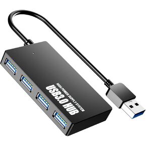 USB 3.0 Hub,SNLLMZI 4-Port USB Hub USB Splitter USB Expander for Laptop, Mobile Phone, Tablet with 0.5ft Cable, Compatible with Mac OS 10. X and above, Linux, Android