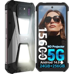 8849 Shark Rugged Smartphone, Android 14 5G Mobile Phones Unlocked with Camping Light, 24GB RAM+256GB ROM, 6.79" Waterproof Rugged Cell Phone 15600mAh Battery, 64MP Night Vision/1TB Expand/OTG/GPS