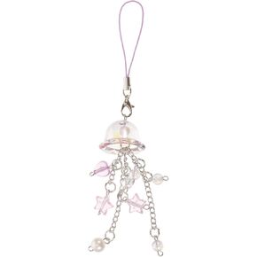 Gadpiparty Jellyfish Phone Charms Phone Charms Strap Purple Cute Aesthetic Cell Phone Charm Cute Strap Accessories with Star and Heart for Phone Bag Keychain Camera Pendants Decor