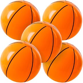 POPLAY 5PCS Inflatable Balls, 12 Inch Inflatable Beach Balls for Kids Party Favors Summer Swimming Pool Beach Game