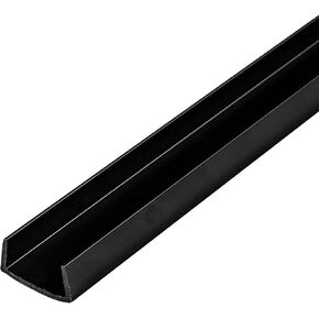 Outwater Plastics Gloss Black 3/4'' RPVC Plastic U-Channel/C-Channel 36 Inch Lengths (Pack of 4)