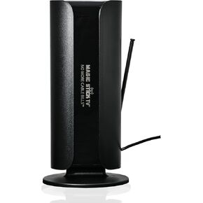MS80-PRO Amplified Indoor Adjustable TV Antenna - Signal Booster up to 75 Miles - Table Top or Wall Mount - Digital HDTV Antenna Clear HD Television Channel - 16.5 ft Long Coaxial Cable