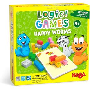 HABA Logic! Games: Happy Worms - Solo Brain Teaser Puzzling Game