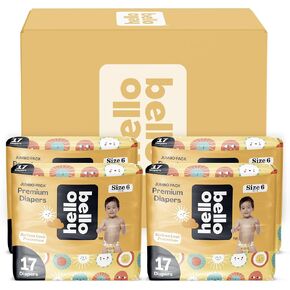 Hello Bello Diapers, Size 5 (27 lbs) Flower Child, 72 Count Value Pack of Premium Disposable Baby Diapers, Hypoallergenic with Soft, Cloth-Like Feel