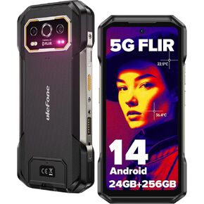 Ulefone Armor 27T Pro 5G Rugged Smartphone Thermal Imaging Camera Android 14 24GB+256GB 10600mAh/33W MTK Dimensity 6300 50MP+64MP Night Vision 6.78" FHD+ 120Hz Dual SIM Cell Phone Fingerprint ID NFC