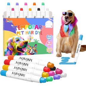 MSDADA 14 Color Washable Dog Hair Dye Paint Temporary Pet Fur Markers Dog Safe Hair Color Crayons for Small to Large Boy & Girl Puppy Stuff Accessories, Funny Birthday Gifts to Dog & Cat Lovers