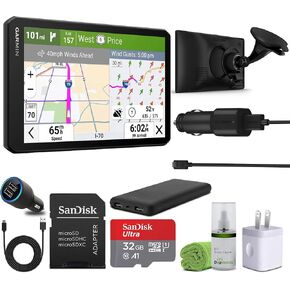 Garmin Dezl OTR720 GPS Truck Navigator 7" Large Display Touchscreen, Commercial GPS Navigation for Semi-Truck Driver Bundle with 32GB SD Memory Card + LCD Cleaning Kit + More Accessories