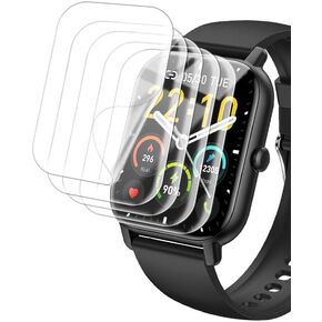 [5 Pack] for P66D 1.85" Nerunsa Ddidbi Dotn and Aptkdoe Smartwatch Screen Protector, Case Friendly HD Clear [Anti-Scratch] [Bubble Free] PET Film for P66D / P66E Smart Watch