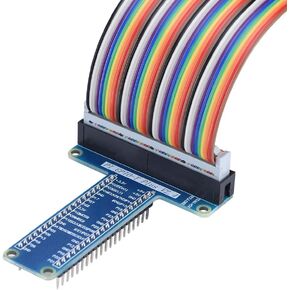T-Type GPIO Extension Module Board Adapter with 40Pin Ribbon Flat Cable for Raspberry Pi 1B+/ 2B/ 3B