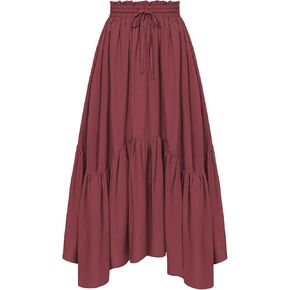 Scarlet Darkness Maxi Skirts for Women High Waist Renaissance Skirt Long Skirt with Pockets