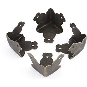 uxcell Metal Corner Protectors for Box Table Case 4 Pcs Bronze Tone